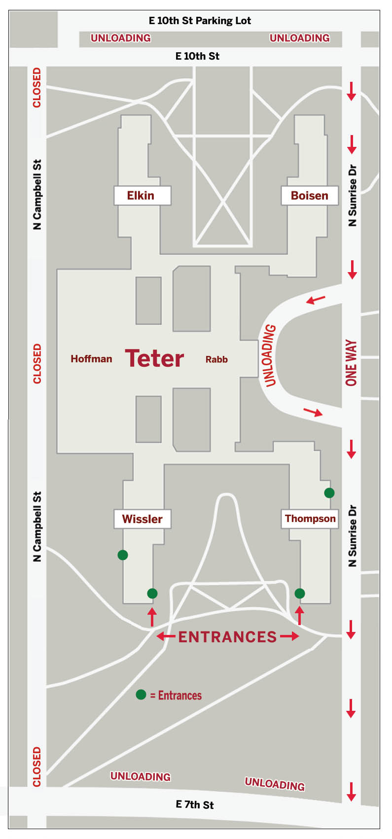 Map showing move in directions for Teter
