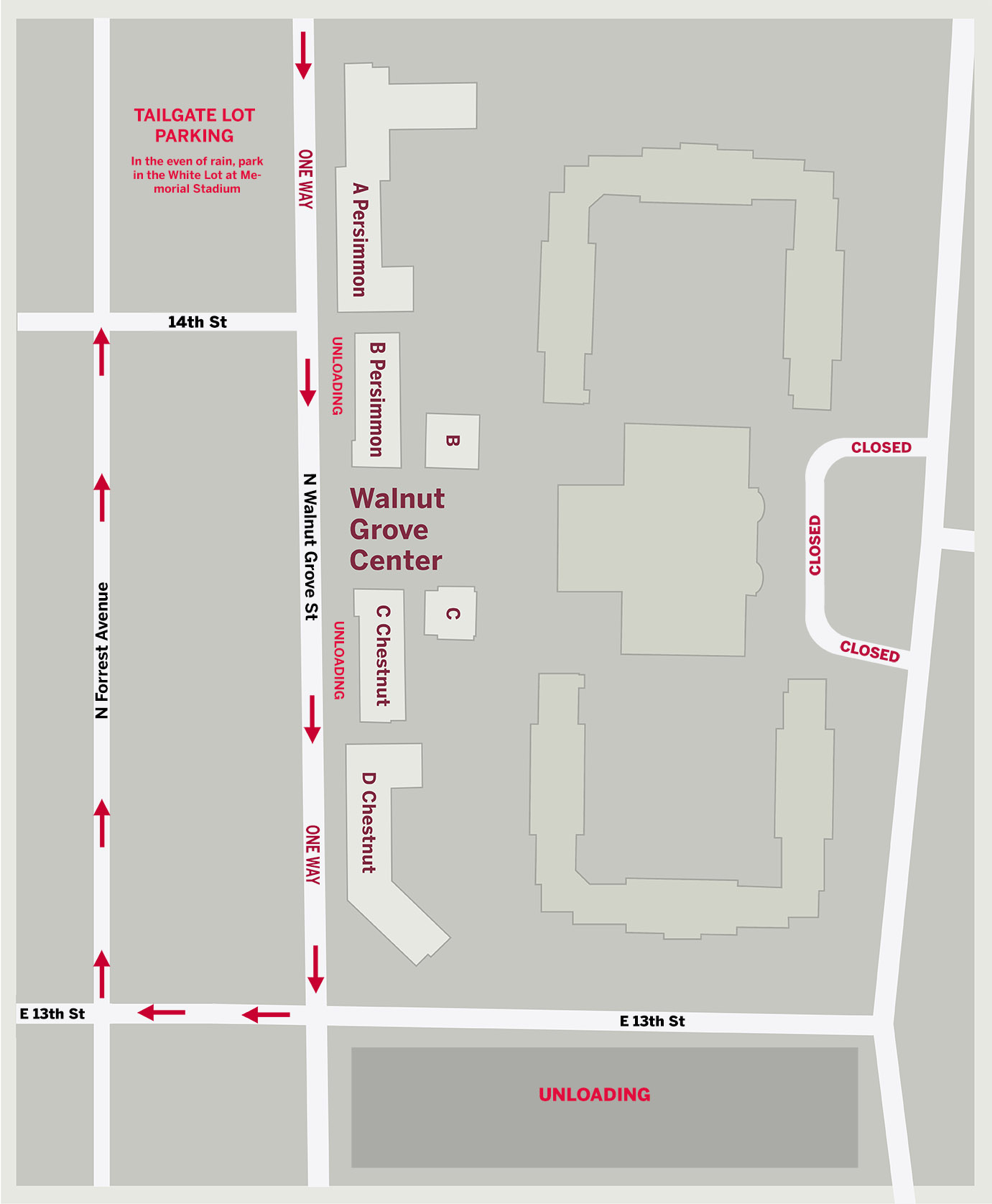 Map showing move in directions for Walnut Grove
